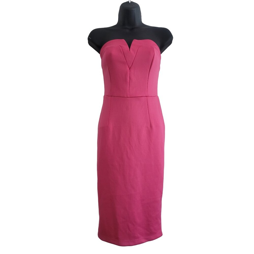 Venus Women's Pink Strapless Midi Dress Size 4